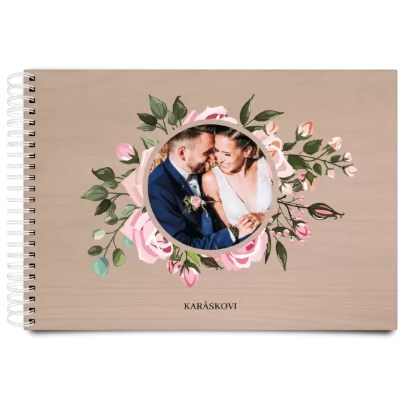 Dřevěné svatební album LENA
