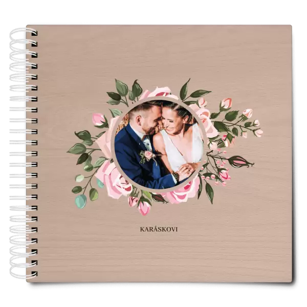 Dřevěné svatební album LENA