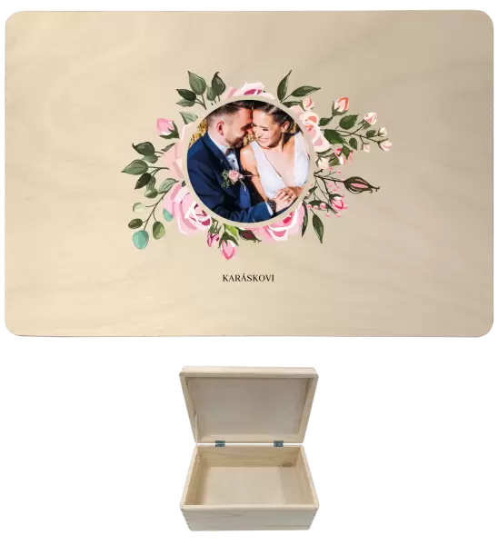 Dřevěný box s víkem LENA