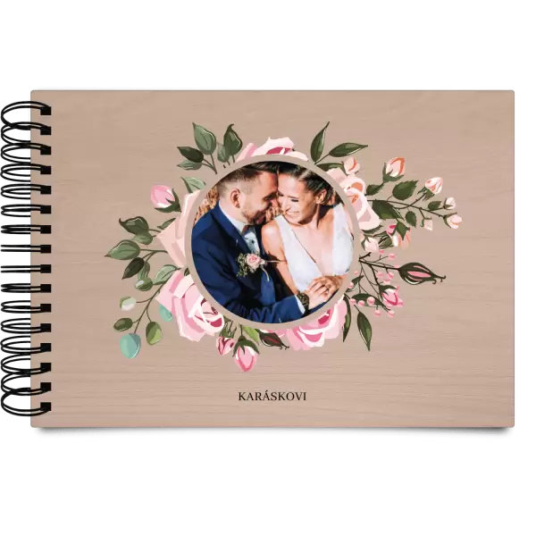 Dřevěné svatební album LENA
