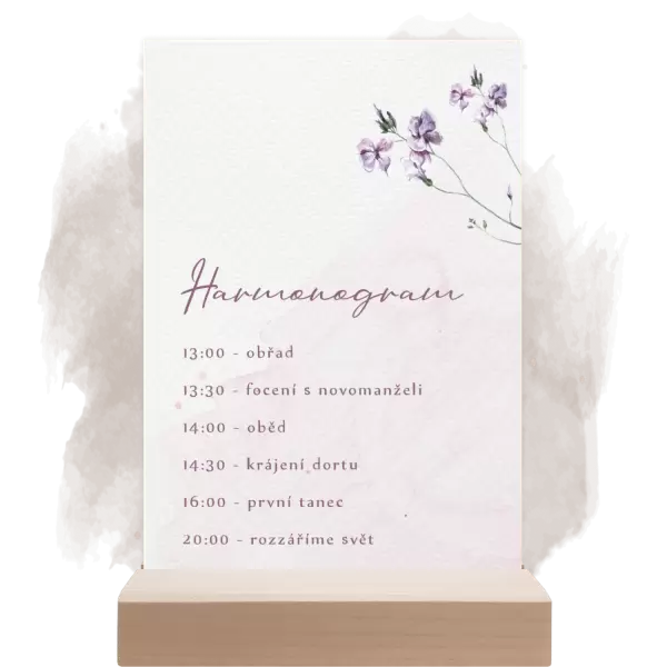 Papírový harmonogram ZOJA