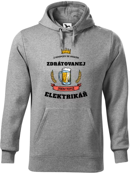 Pánská mikina Z hospody se vracím - Elektrikář