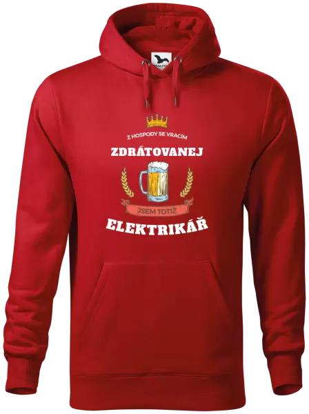 Pánská mikina Z hospody se vracím - Elektrikář