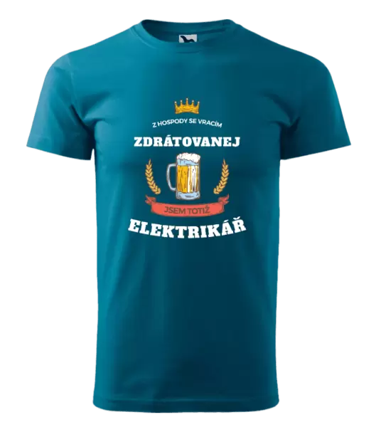 Pánské tričko Z hospody se vracím - Elektrikář