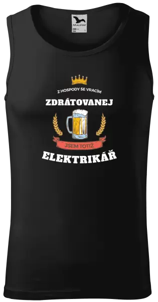 Pánské tílko Z hospody se vracím - Elektrikář