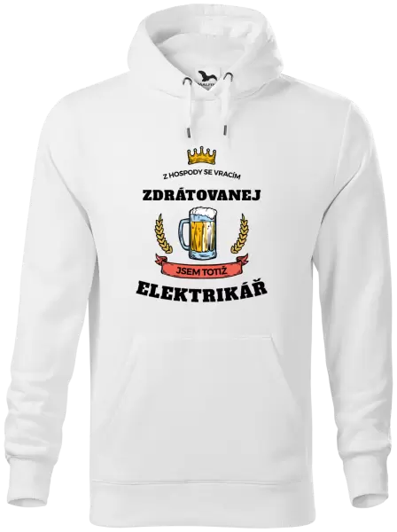 Pánská mikina Z hospody se vracím - Elektrikář