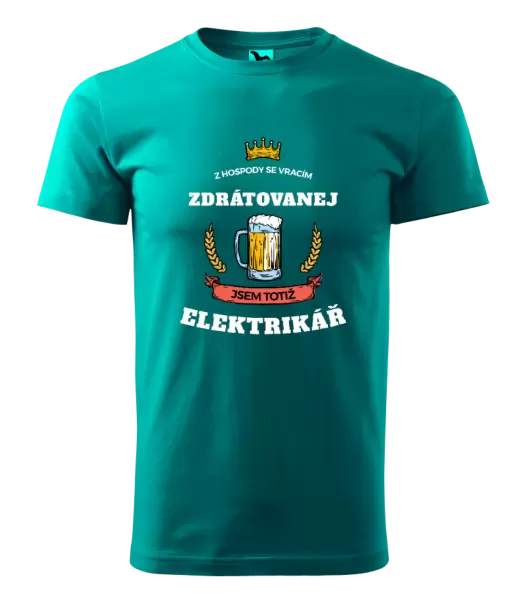 Pánské tričko Z hospody se vracím - Elektrikář