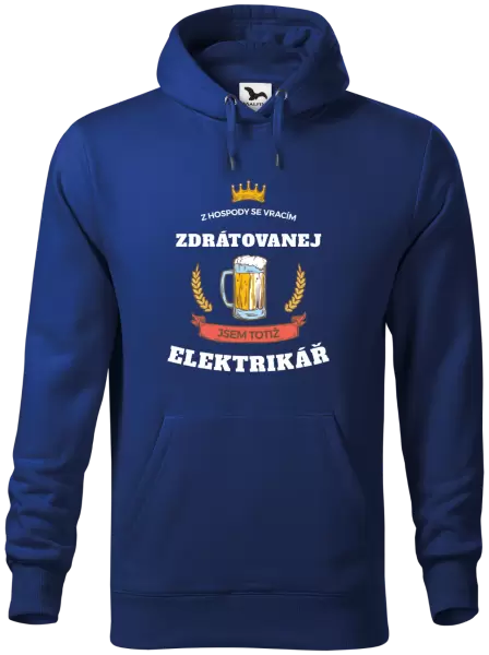 Pánská mikina Z hospody se vracím - Elektrikář
