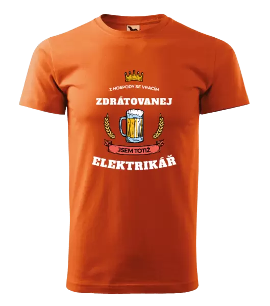 Pánské tričko Z hospody se vracím - Elektrikář