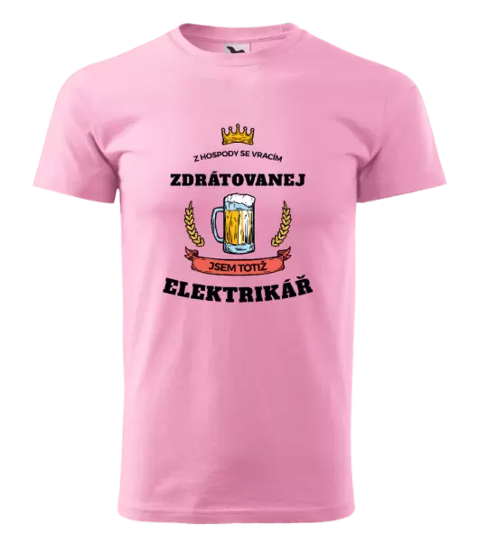 Pánské tričko Z hospody se vracím - Elektrikář