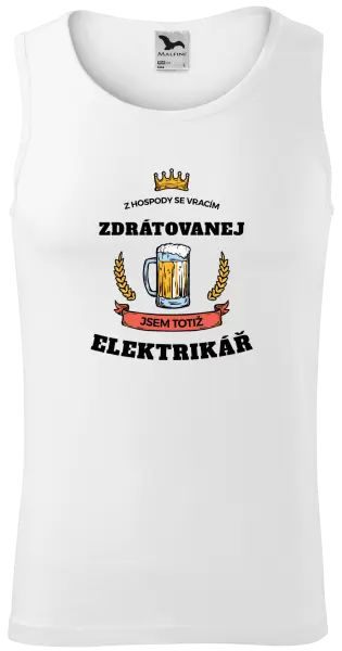 Pánské tílko Z hospody se vracím - Elektrikář