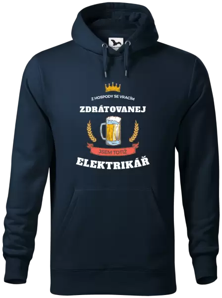 Pánská mikina Z hospody se vracím - Elektrikář