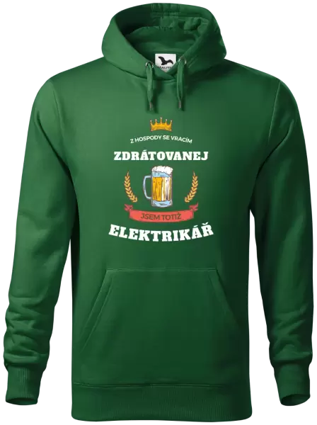 Pánská mikina Z hospody se vracím - Elektrikář