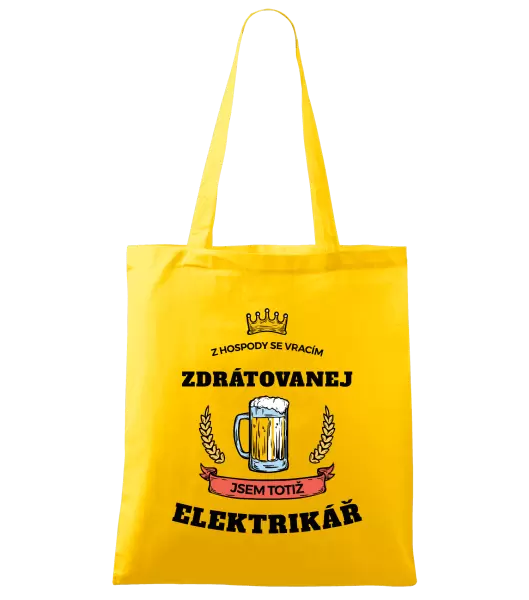 Látková taška Z hospody se vracím - Elektrikář