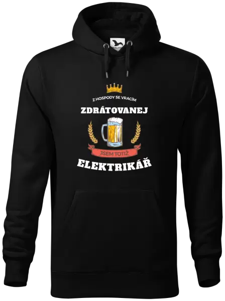 Pánská mikina Z hospody se vracím - Elektrikář