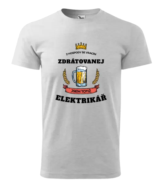 Pánské tričko Z hospody se vracím - Elektrikář