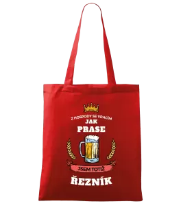 Látková taška Z hospody se vracím - Řezník
