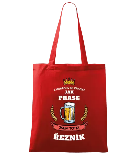 Látková taška Z hospody se vracím - Řezník