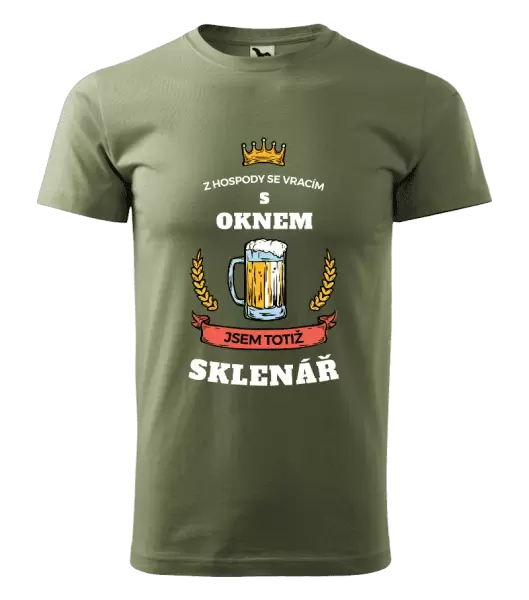 Pánské tričko Z hospody se vracím - Sklenář