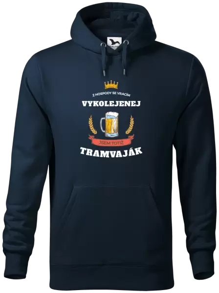 Pánská mikina Z hospody se vracím - Tramvaják