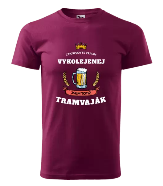 Pánské tričko Z hospody se vracím - Tramvaják
