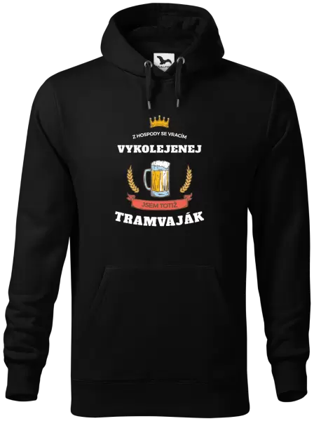 Pánská mikina Z hospody se vracím - Tramvaják