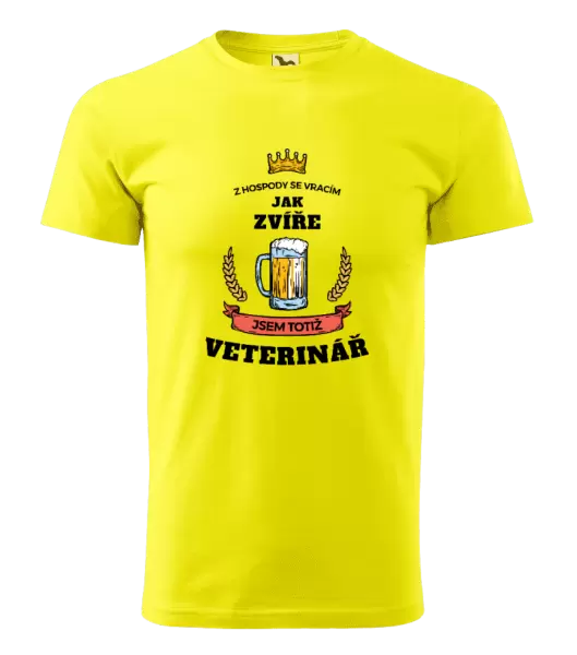 Pánské tričko Z hospody se vracím - Veterinář