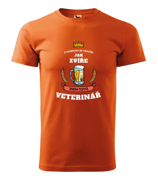 Pánské tričko Z hospody se vracím - Veterinář
