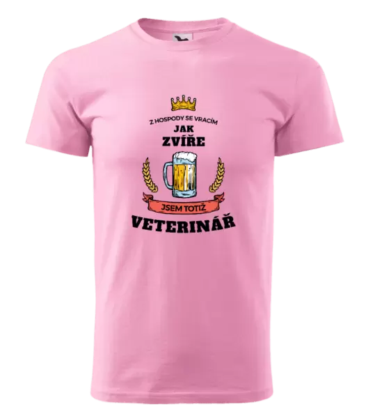 Pánské tričko Z hospody se vracím - Veterinář