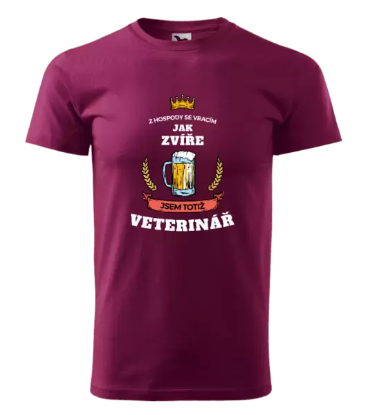 Pánské tričko Z hospody se vracím - Veterinář