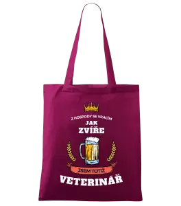 Látková taška Z hospody se vracím - Veterinář