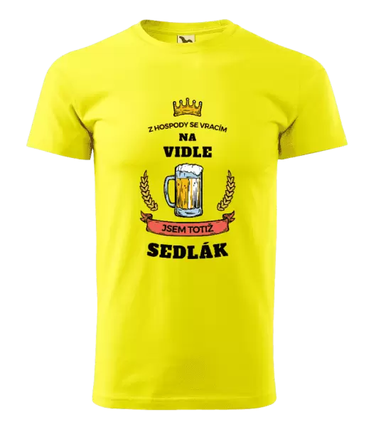 Pánské tričko Z hospody se vracím - Sedlák