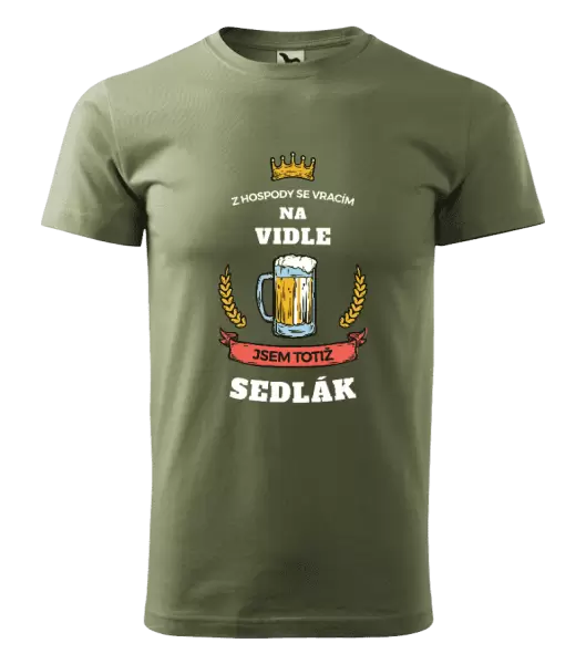 Pánské tričko Z hospody se vracím - Sedlák