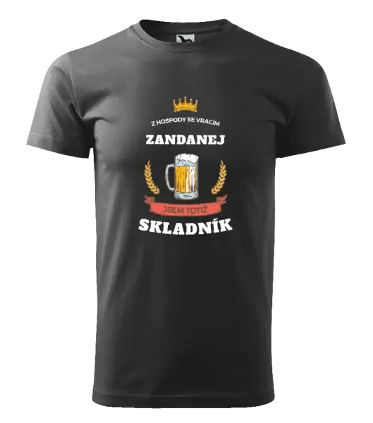 Pánské tričko Z hospody se vracím - Skladník
