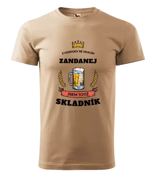 Pánské tričko Z hospody se vracím - Skladník