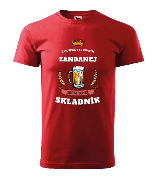 Pánské tričko Z hospody se vracím - Skladník