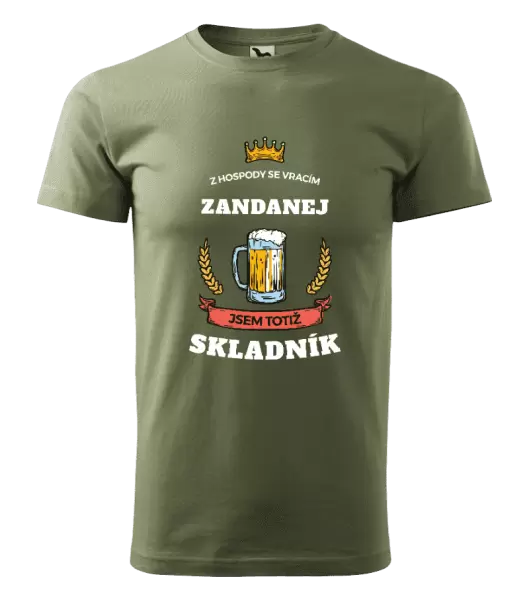 Pánské tričko Z hospody se vracím - Skladník