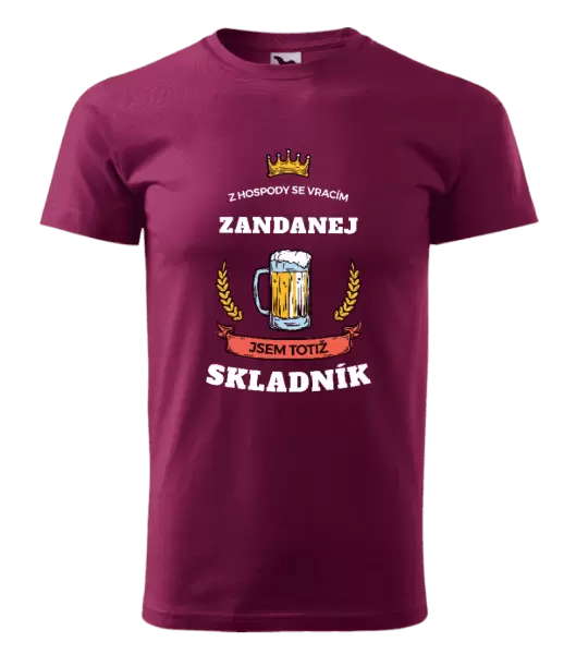 Pánské tričko Z hospody se vracím - Skladník