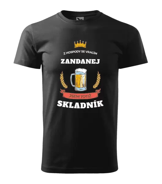 Pánské tričko Z hospody se vracím - Skladník
