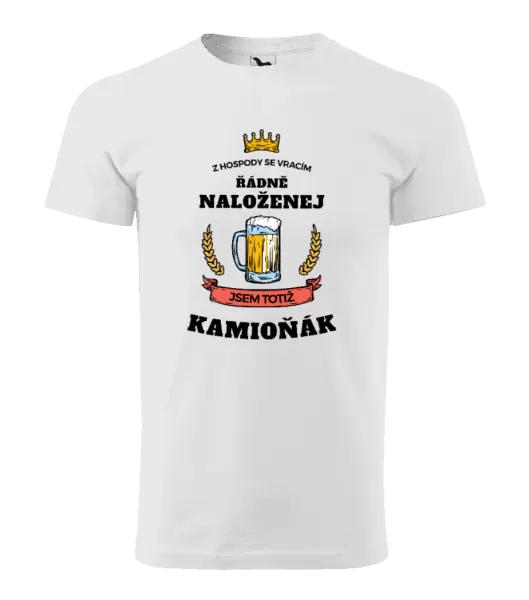 Pánské tričko Z hospody se vracím - Kamioňák
