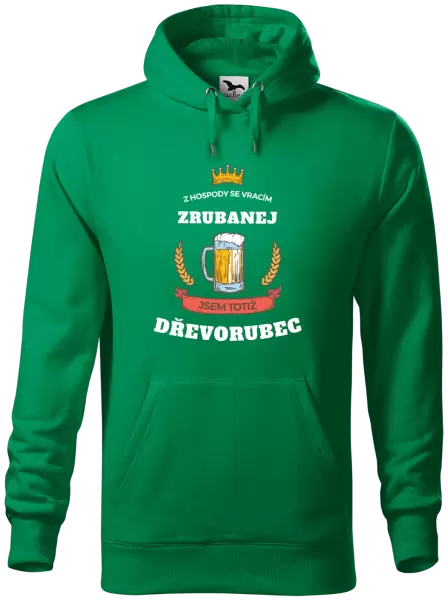 Pánská mikina Z hospody se vracím - Dřevorubec