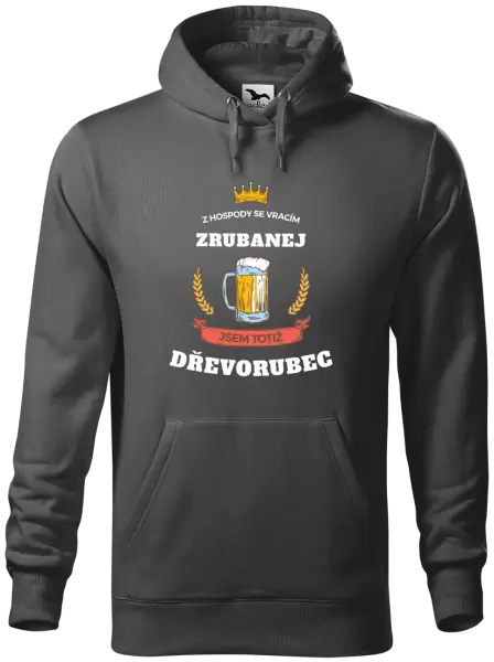 Pánská mikina Z hospody se vracím - Dřevorubec