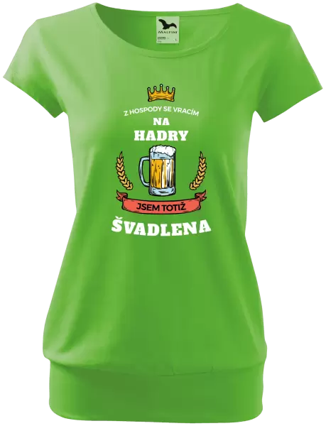Dámské tričko Z hospody se vracím - Švadlena