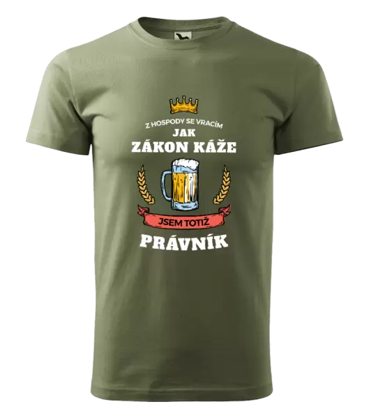 Pánské tričko Z hospody se vracím - Právník