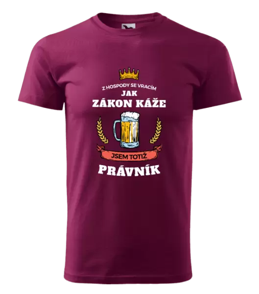 Pánské tričko Z hospody se vracím - Právník