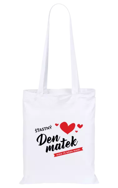 Látková taška Šťastný den matek - mám tě ráda mami
