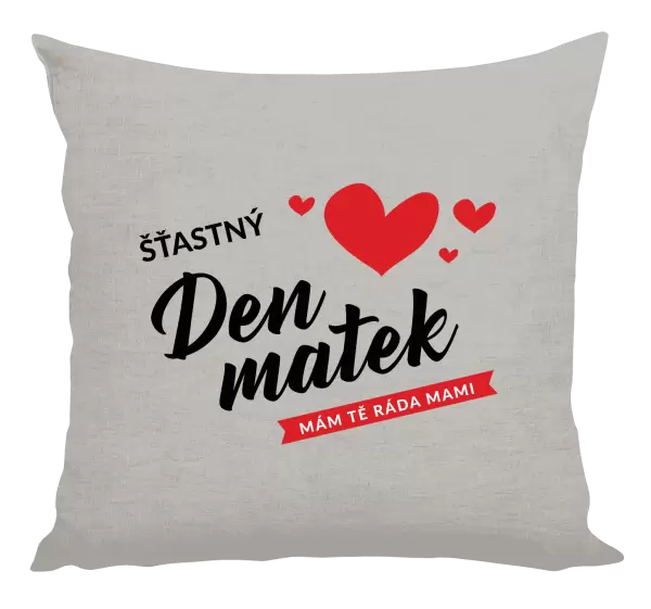Polštář Šťastný den matek - mám tě ráda mami