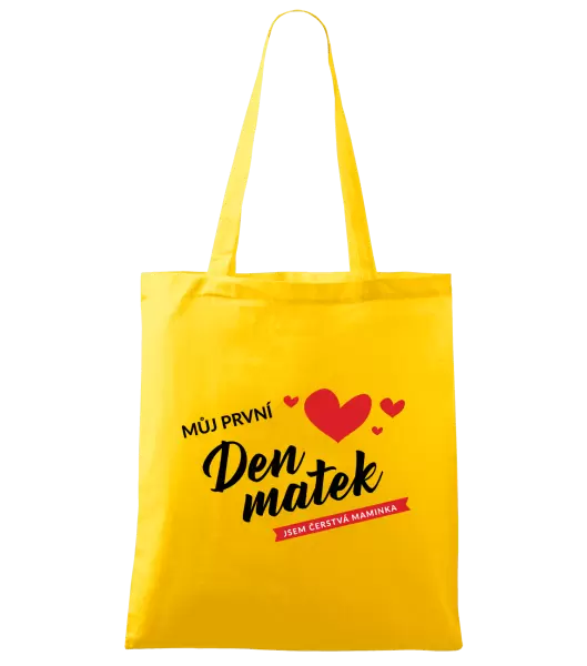 Látková taška Můj první den matek - jsem čerstvá maminka