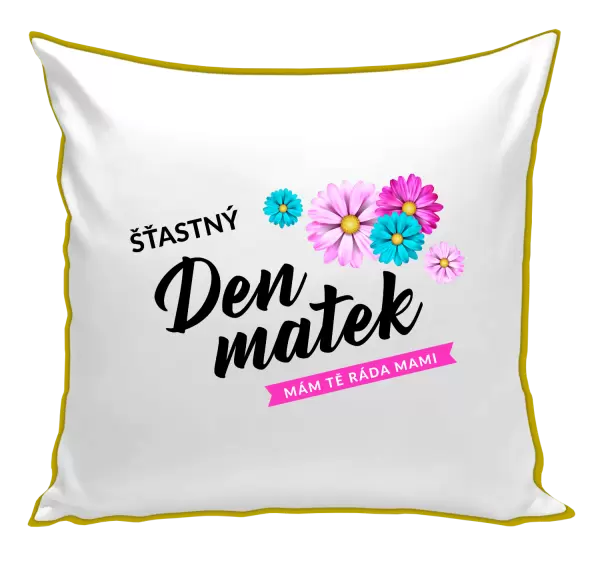 Polštář Šťastný den matek - květiny