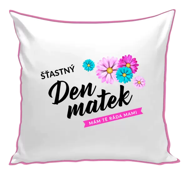 Polštář Šťastný den matek - květiny